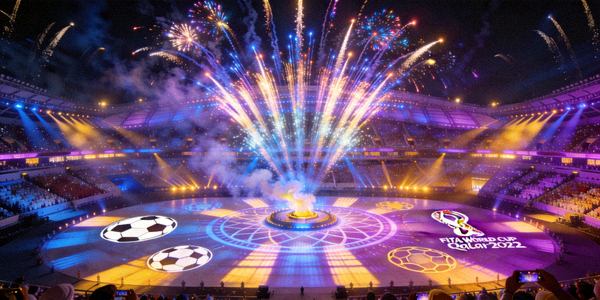 卡塔尔世界杯开幕式上的烟花表演和灯光秀